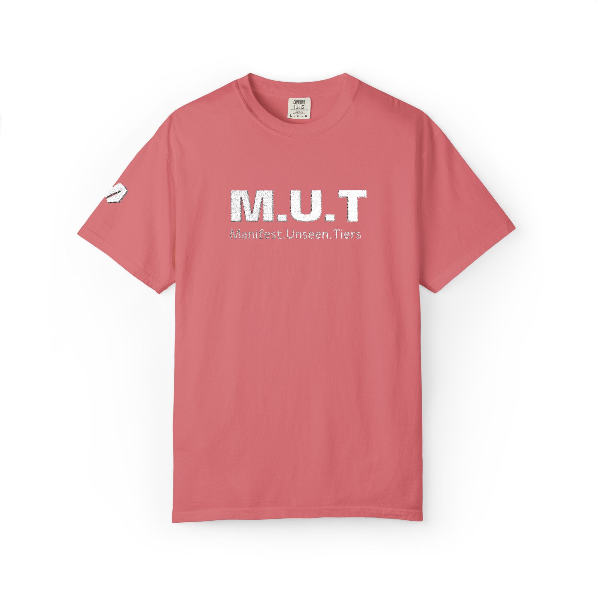 M.U.T. Distressed Logo Tee — Casual Garment-Dyed Unisex T-Shirt