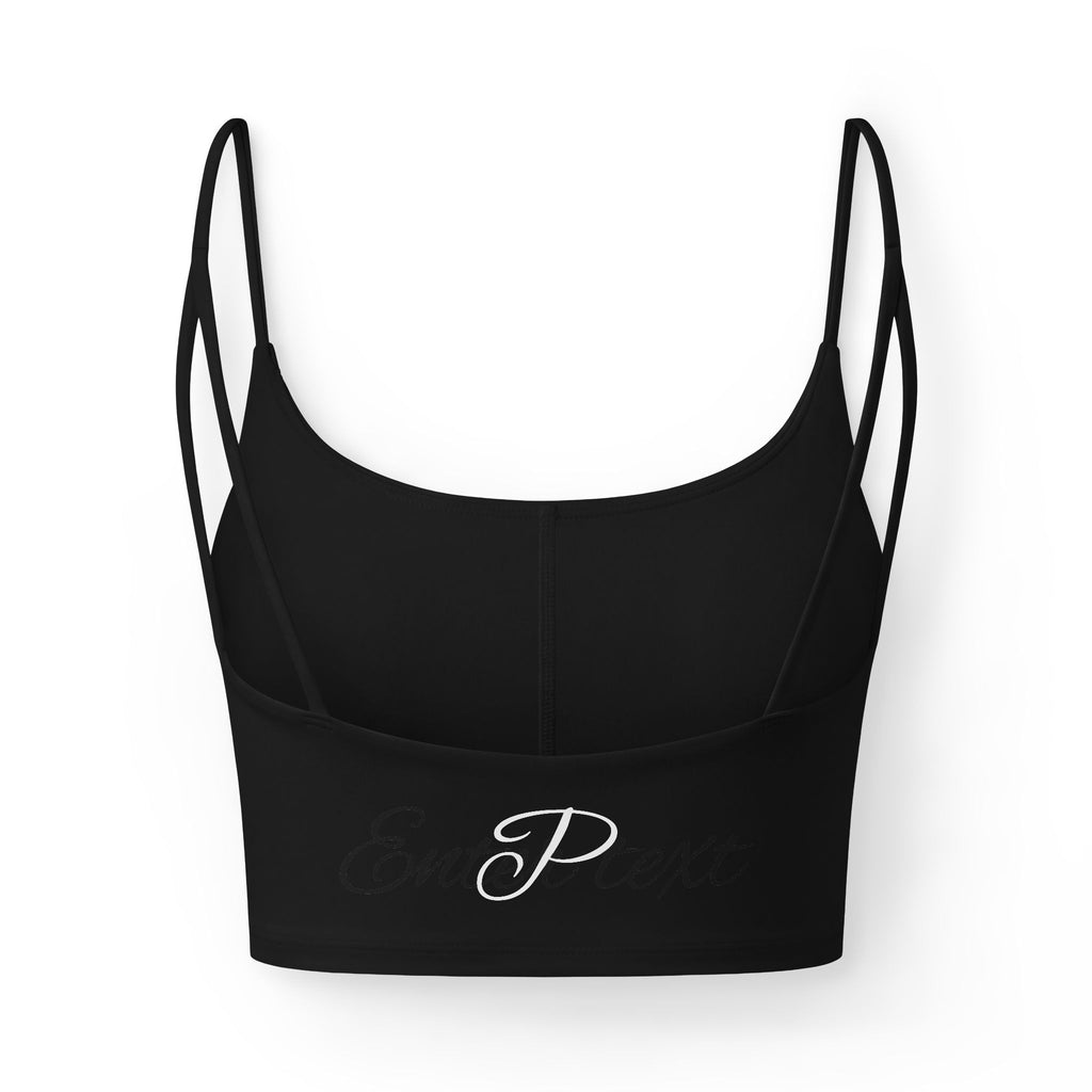 Luxe Bra — Black 'Purpose' Script with White Rose